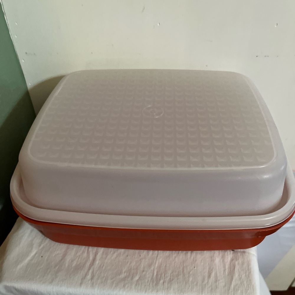 Vintage Tupperware Season Serve MARINADE CONTAINER W/Lid Color Paprika 1294-1295